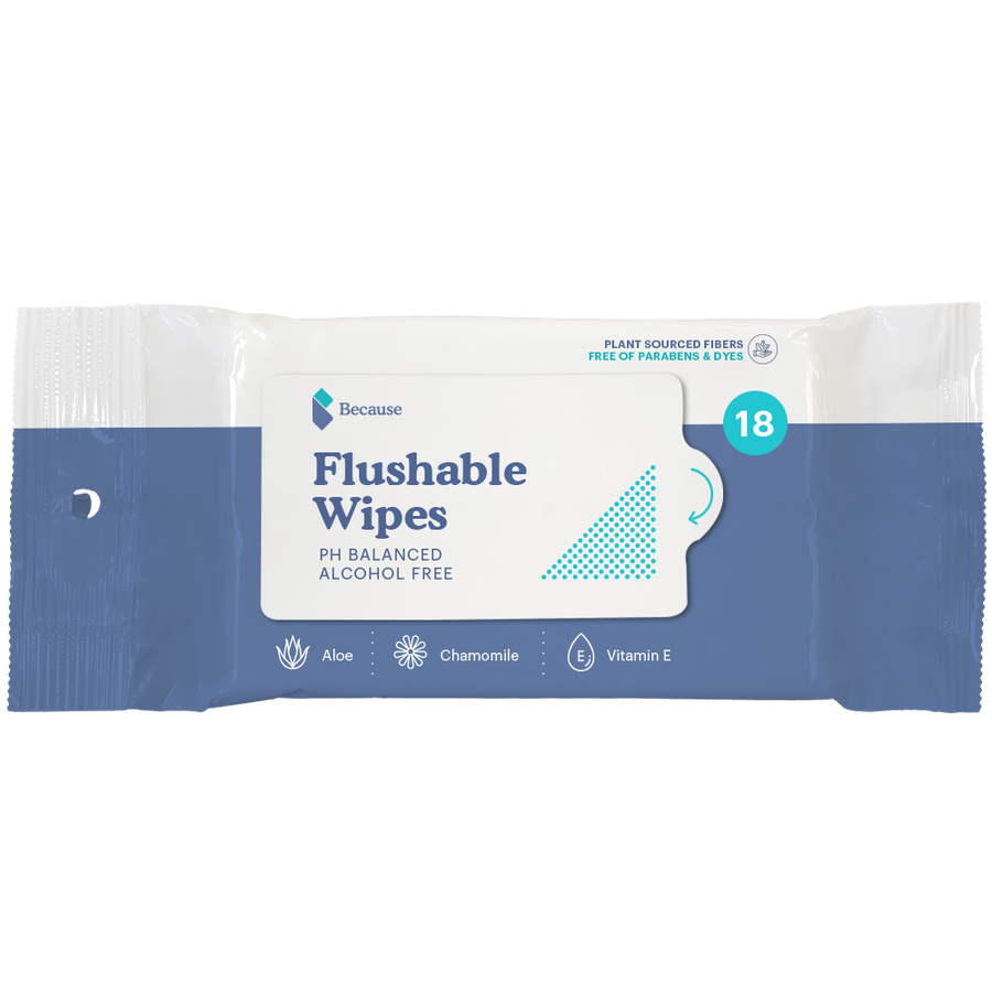 Because Flushable Cleansing Wipes